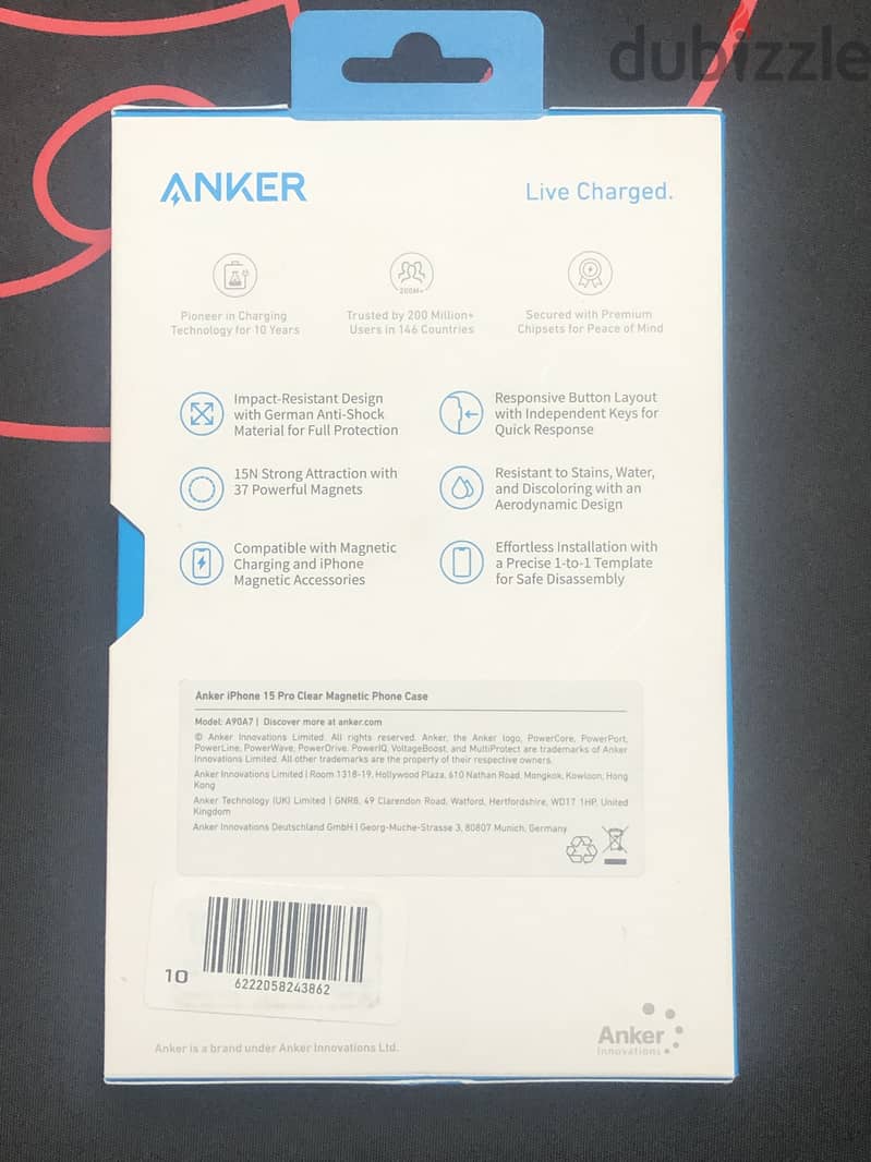 Anker iPhone 15 Pro Clear Magnetic Phone Case | A90A7H01 0