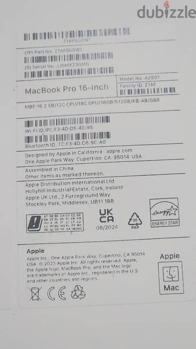 MacBook pro m3 16 inch 18ram 3 Caycl count