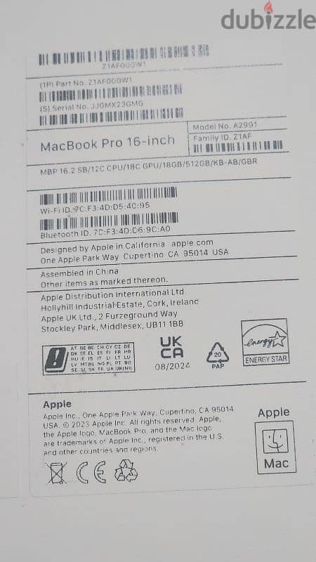 MacBook pro m3 16 inch 18ram 3 Caycl count 0