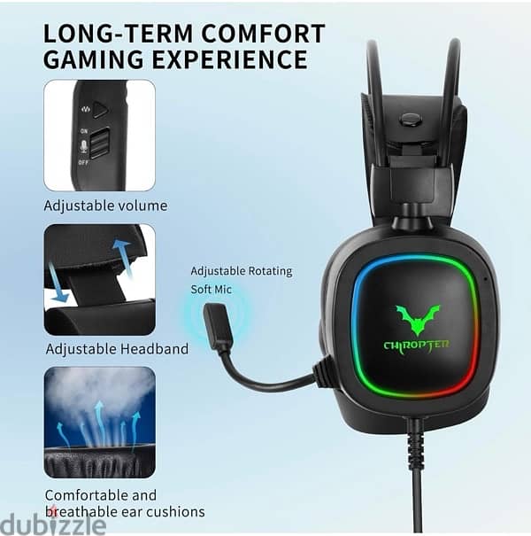 Chiropter WESDAR GH55 RGB USB Gaming Headset 4