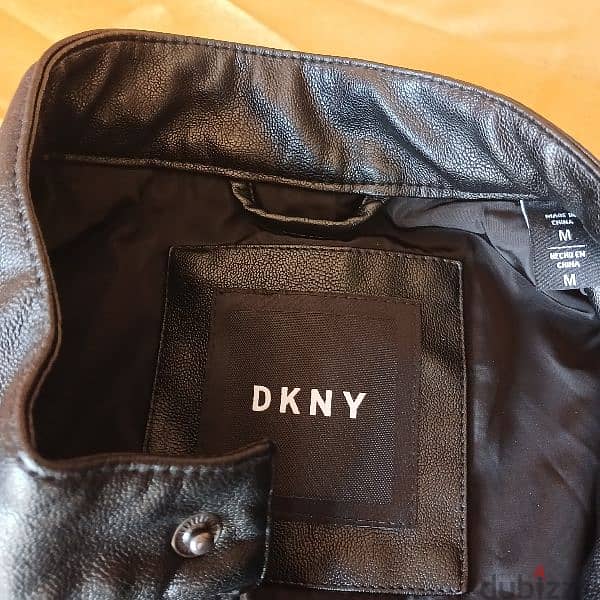 Men DKNY Leather Jacket NEW Size Medium 5