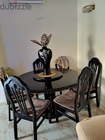 black dining table with 6 chairs