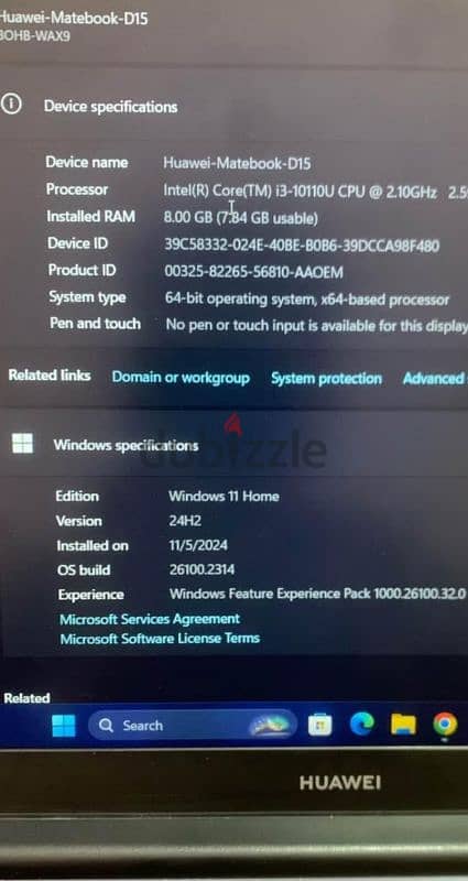 huawei matebook D15 2022 الجهاز حالته جيده جدا وارد الخارج 3