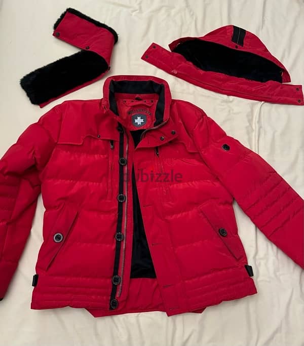 wellenstyn unisex heavy jacket in red 1