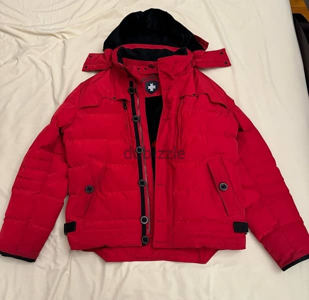 wellenstyn unisex heavy jacket in red 2