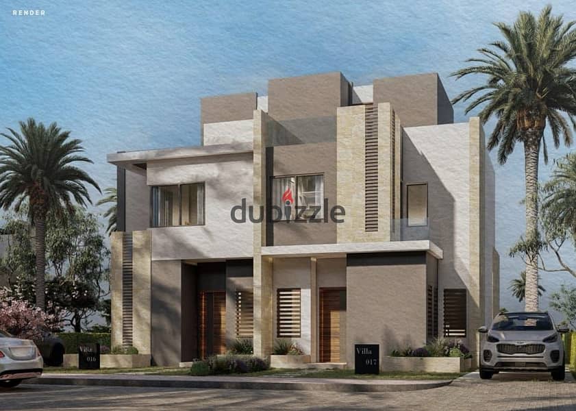 Quatro Villa, immediate delivery, large area, next to New Giza and Palm Hills in Tawny, in installments 0