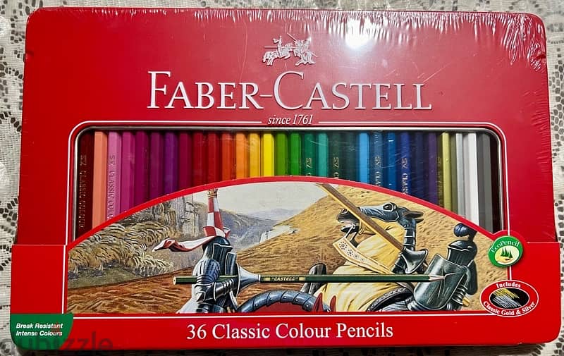 New (unused) Faber Castell 36 Classic color pencils in metal box 1