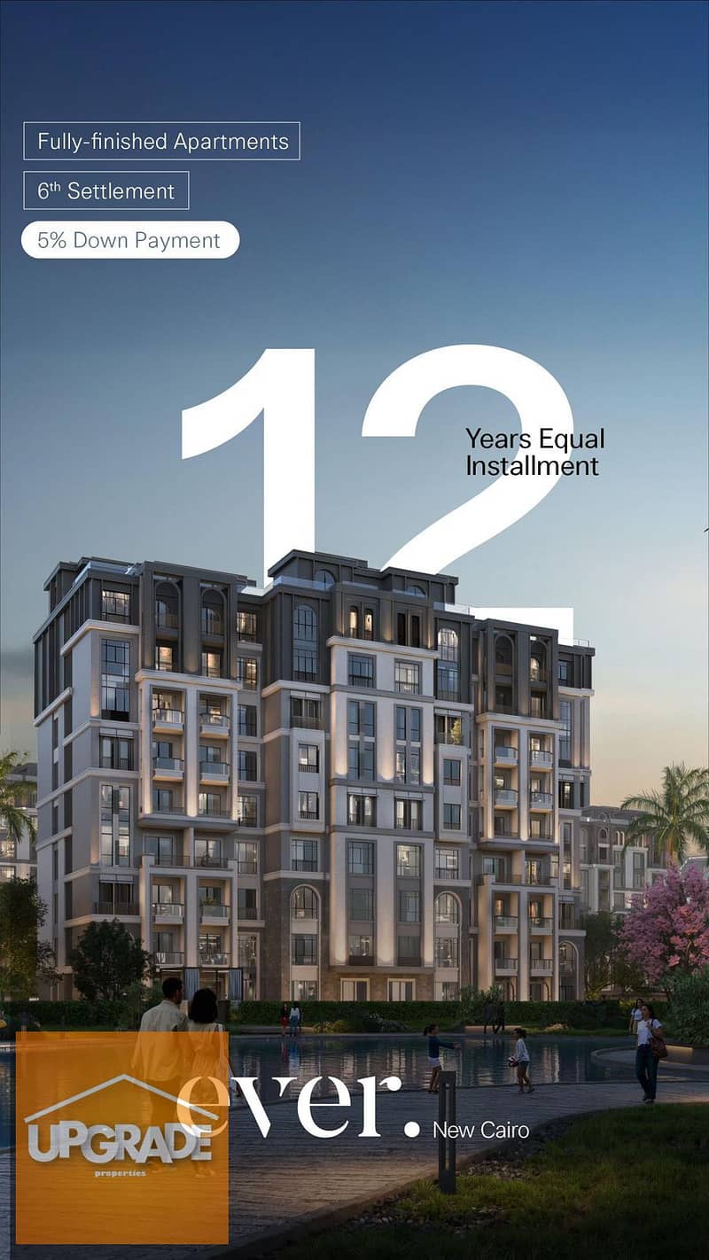 3-bedroom, 170 sqm apartment Fully Finished in Ever New Cairo, 6th District. 12-year installment, 5% down payment, near Zed East and Hyde Park. 0