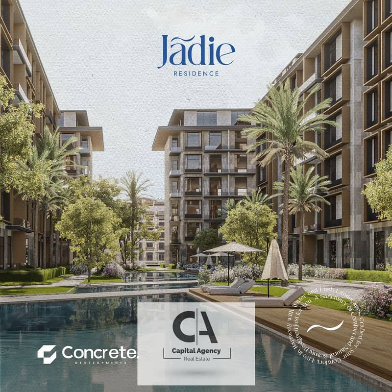 With only 5% down payment an apartment for sale in the heart of the Fifth Settlement with a distinctive view on the landscape in Jadie Compound 0