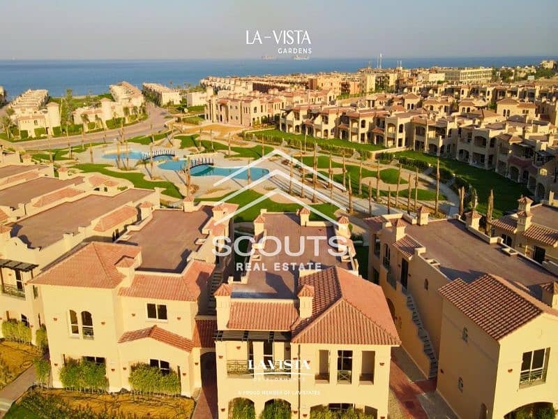 Ground chalet with garden for immediate sale in installments over 5 years || Prime Location - Sea View || On the Suez Road between Ain Sokhna 0