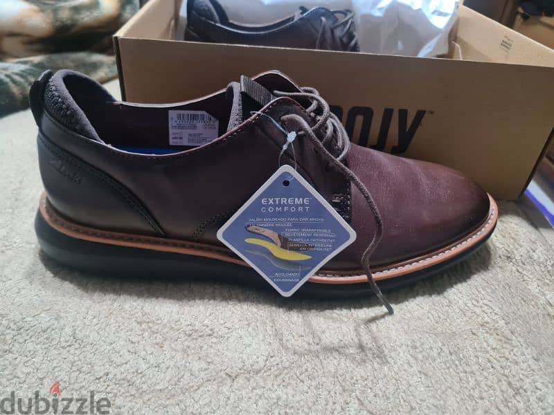 Clarks Brantin plain dark brown shoes size 44 6