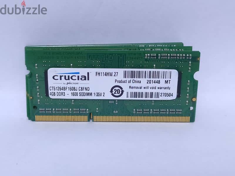 رامات لاب توب 4 جيجا ddr3 pc3L باص 12800 - متفوتش الفرصة واسال 2