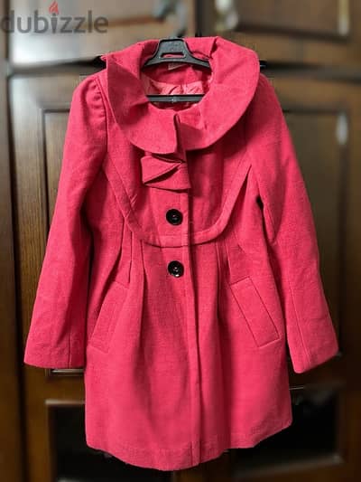 pink fuchsia coat - M/L