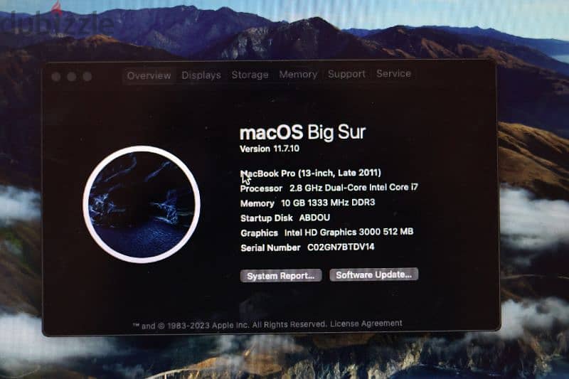 macbookpro 10g ram 1000g hard 5