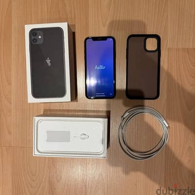 iPhone 11 (128GB) + Screen Protector + Cover + 2m Cable (Typ. C)