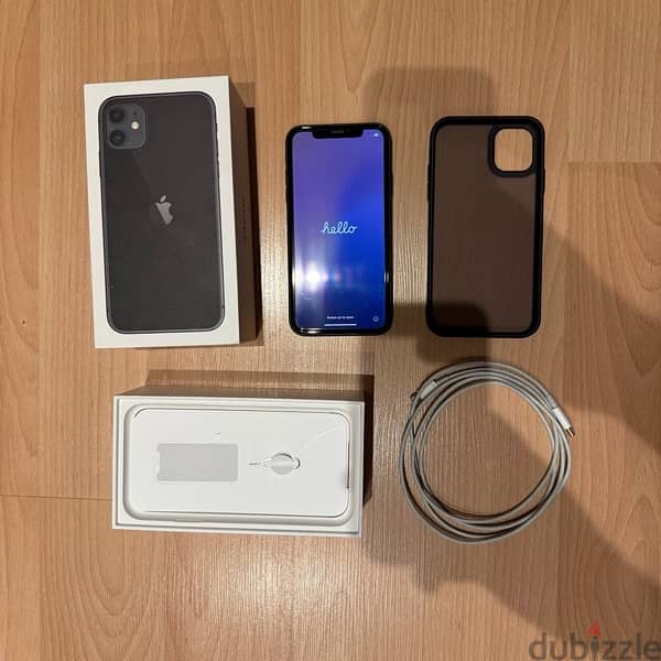 iPhone 11 (128GB) + Screen Protector + Cover + 2m Cable (Typ. C) 0