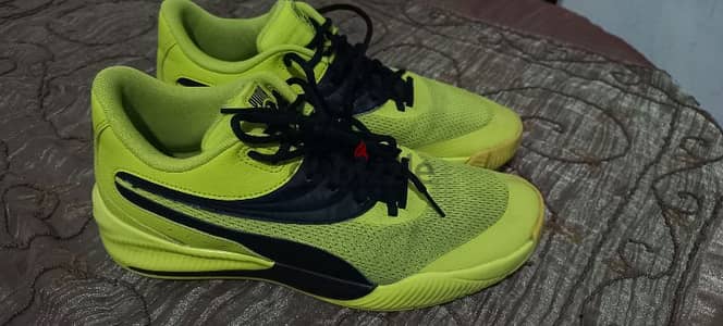 Puma Triple Yellow Glow Volt Black Men Basketball Shoe