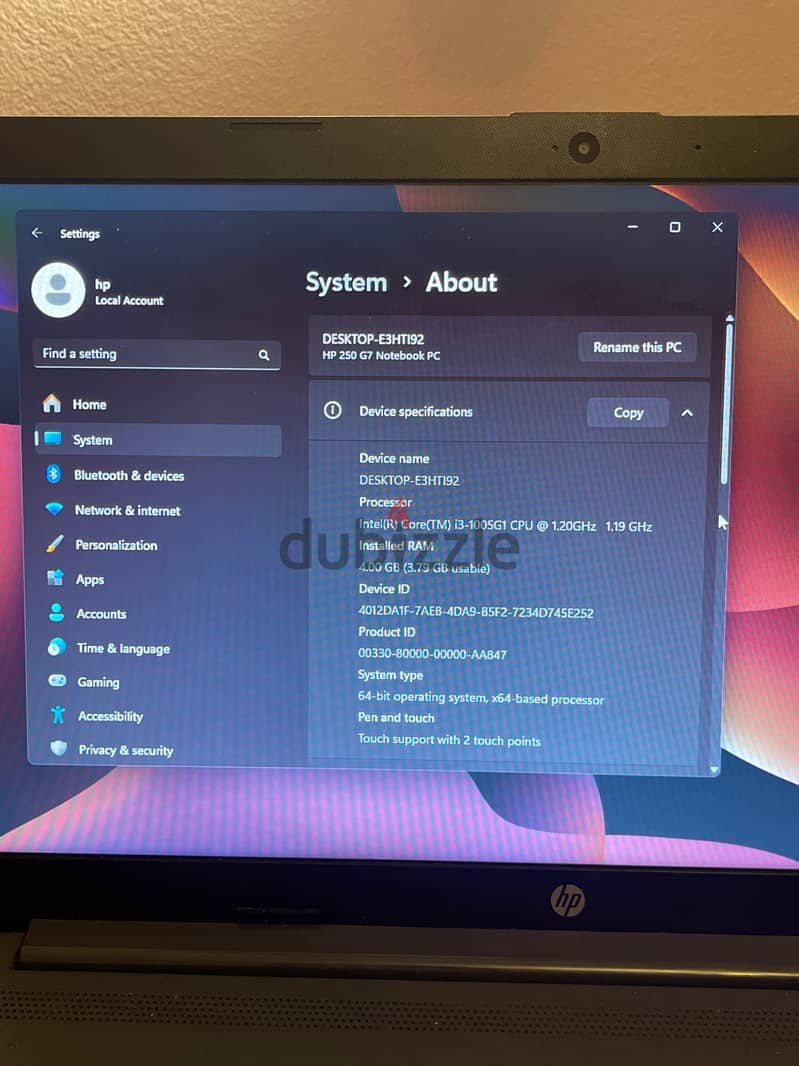hp g7 250 notebook core i3 10th gen 3