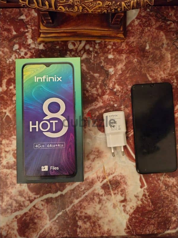 infinix hot 8 انفينيكس بحاله الزيرو بعلبته وكل مشتملاته 2