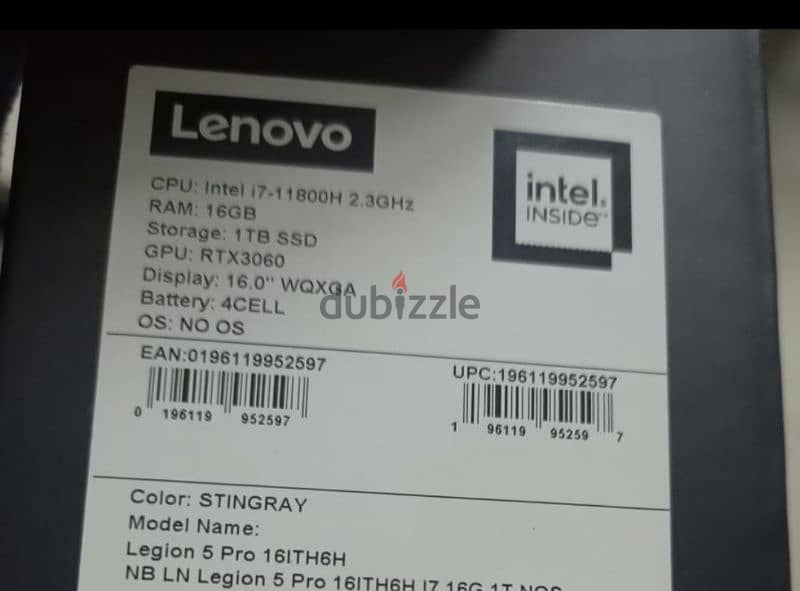 لينوفو ليجون 5 برو Lenovo Legion 5 Pro i7-11800H 16GB 1TB SSD RTX3060 5