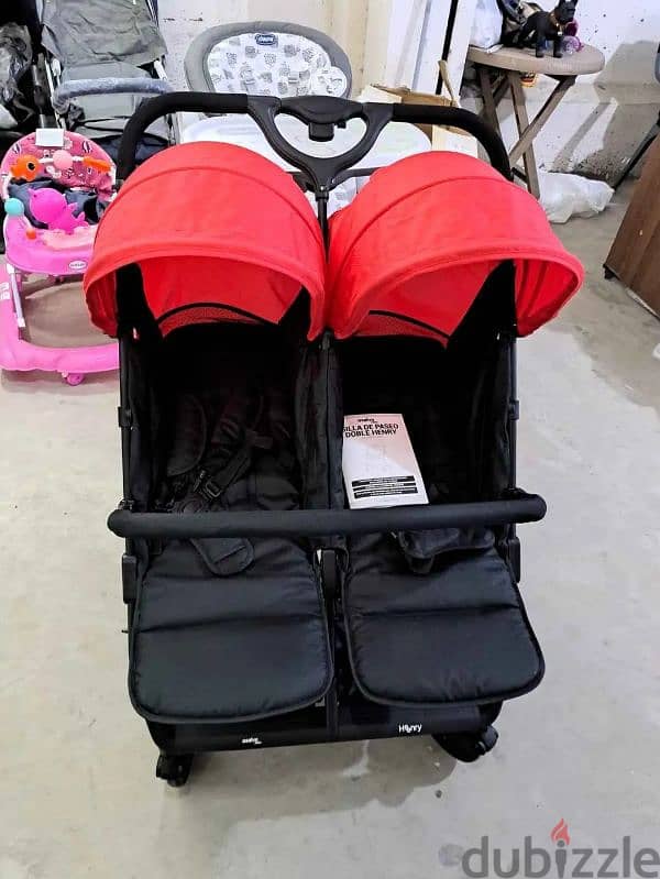 double baby stroller_ عربه اطفال مزدوجه 1