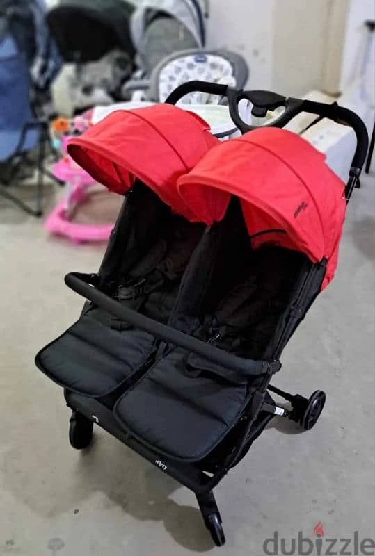 double baby stroller_ عربه اطفال مزدوجه 2