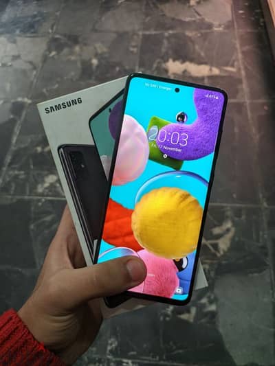 Samsung a51 128/6 بعلبته حاله كسر زيرو ضمان محل