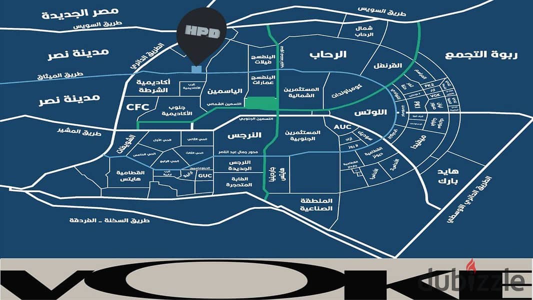 Fully finished medical clinic for sale in the best location in the compound, first floor, direct view of Sadat Axis 0