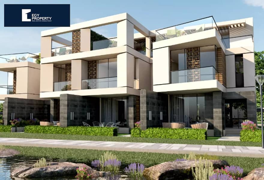 villa 200sqm with Lowest price in installments over 10 years and 0% down payment in The Brooks , Fifth Settlement 0