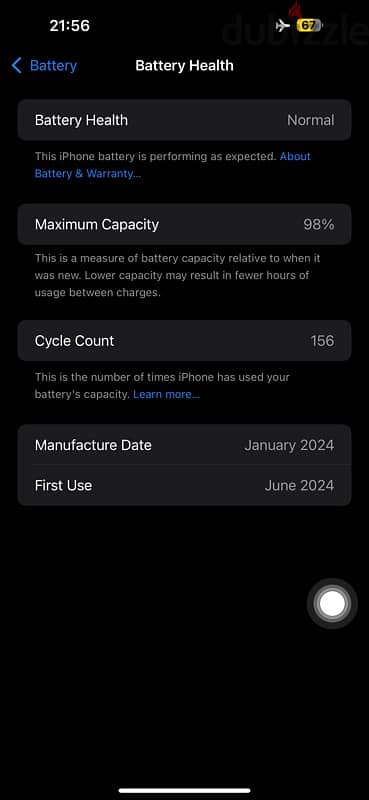 iPhone 15 pro max battery 98% 256GB like new 6