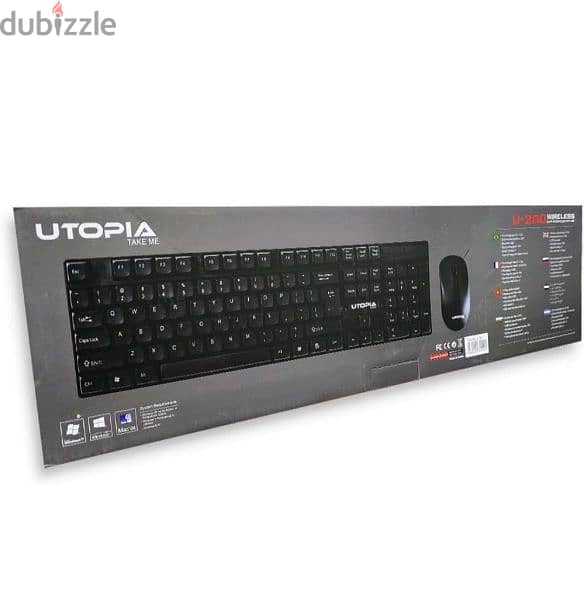 Wireless Mouse & Keyboard U-200, 10m Receiving Distance - Black 4