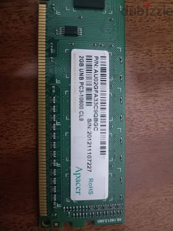 للبيع رامات ٦ جيجا ٢×٣ ddr3 1333MHZ 2