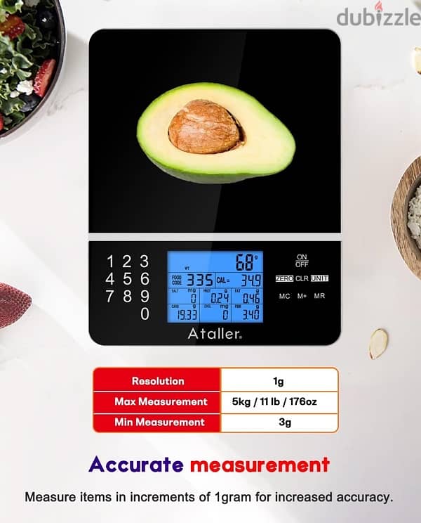 Food Scale with Nutritional Calc.  ميزان طعام يحسبلك أكلك بكل التفاصيل 1