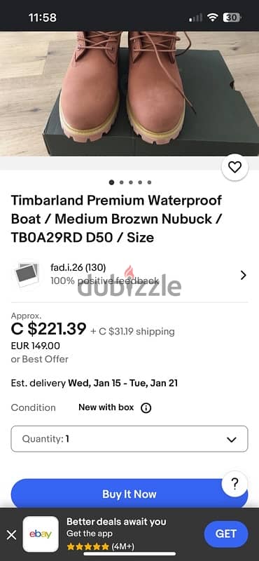 Timbarland Premium Waterproof Boat / Medium Brozwn Nubuck 6