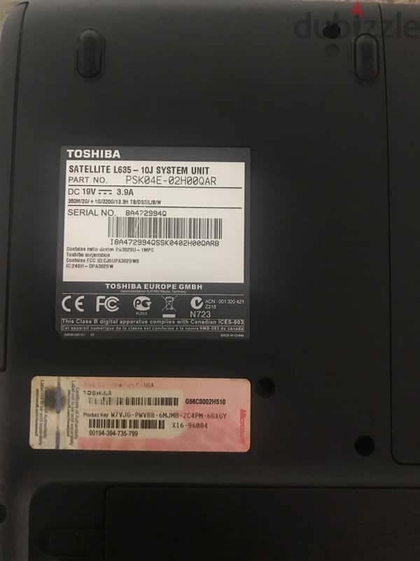 للبيع لاب توب TOSHIBA satallite L635 جديد 3