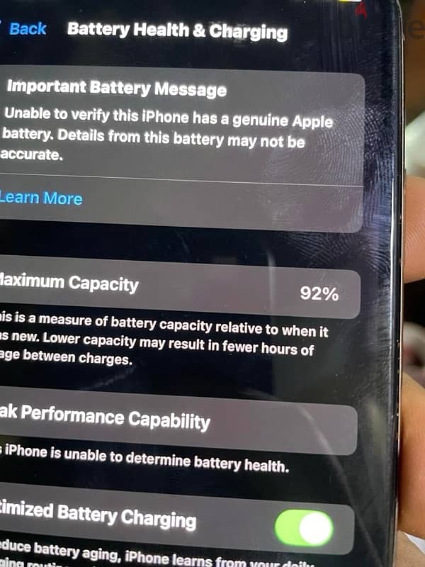 ايفون 11برو ماكس مغير بطاريه خلع 92وضهر فقط 3