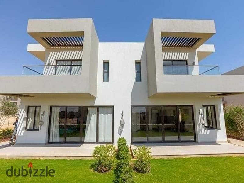 Standalone villa for sale finished with air conditioners Double view of the Lagoon + a private beach in the finest villages of Ain Sokhna in Azha 0