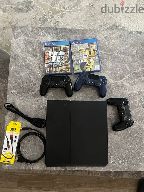 ps4 1tb + 3 controllers for sale 0