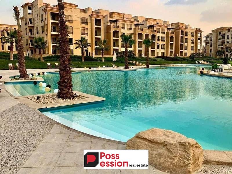 Apartment 165m view for sale without down payment and installments over 10 years in Stone Park Compound, New Cairo 0