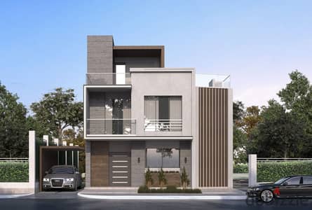 A townhouse villa for sale at the price of an apartment, located in front of Dandy Mall and Beverly Hills, with installment options over 12 years.