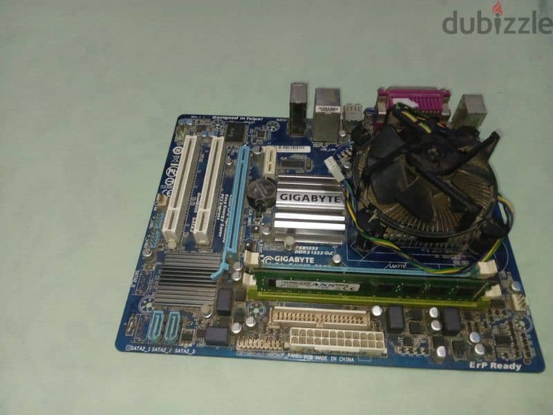 motherbord Gigabyte+intel core2due +fan+ ram 4g DDR3 1