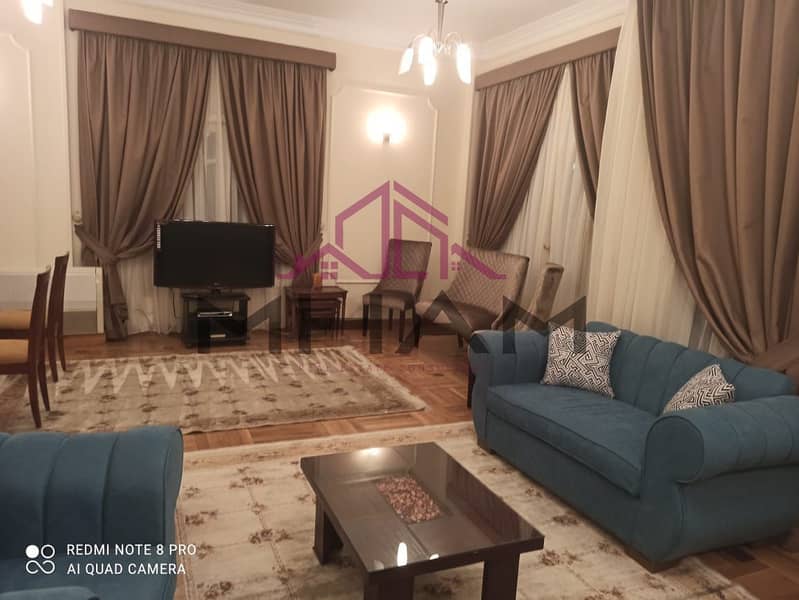 Furnished apartment for rent in a residential villa, fully finished, super luxurious, fully air-conditioned, in the Third District, Fifth Settlement 0