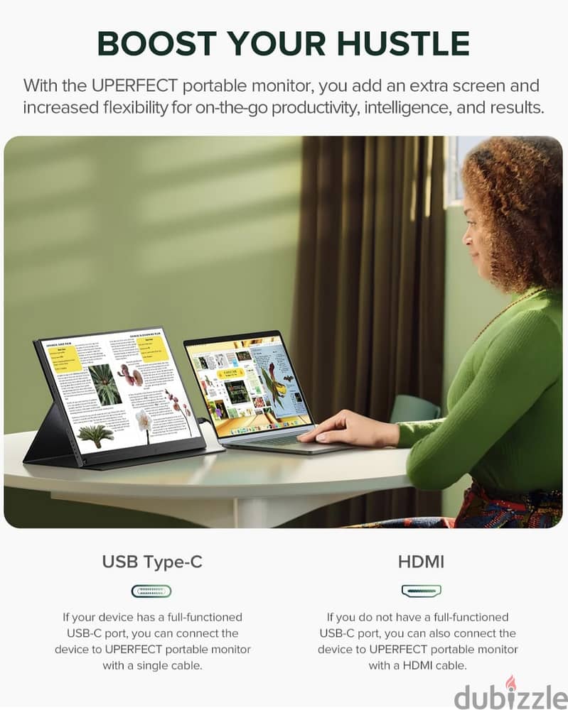 UPERFECT 2.5K Portable Monitor, 16" QHD Portable Monitor 4