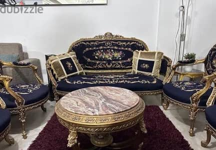 Elegant abison salon Set with Marble Table ابيسون صالون