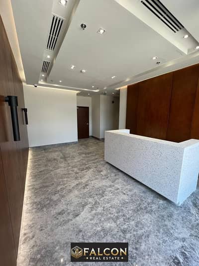 Administrative office 75 meters (finished with air conditioners) with a direct view on the Katameya-Ain Sokhna Road for sale in District 5 Compound