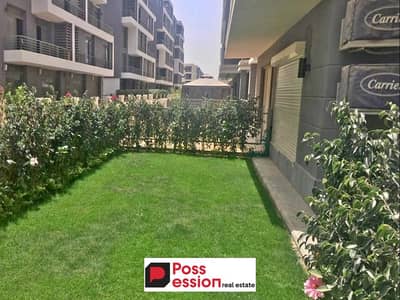 Apartment with garden for sale in Taj City New Cairo Compound in First Settlement on Suez Road in front of Cairo airport and minutes from Nasr City