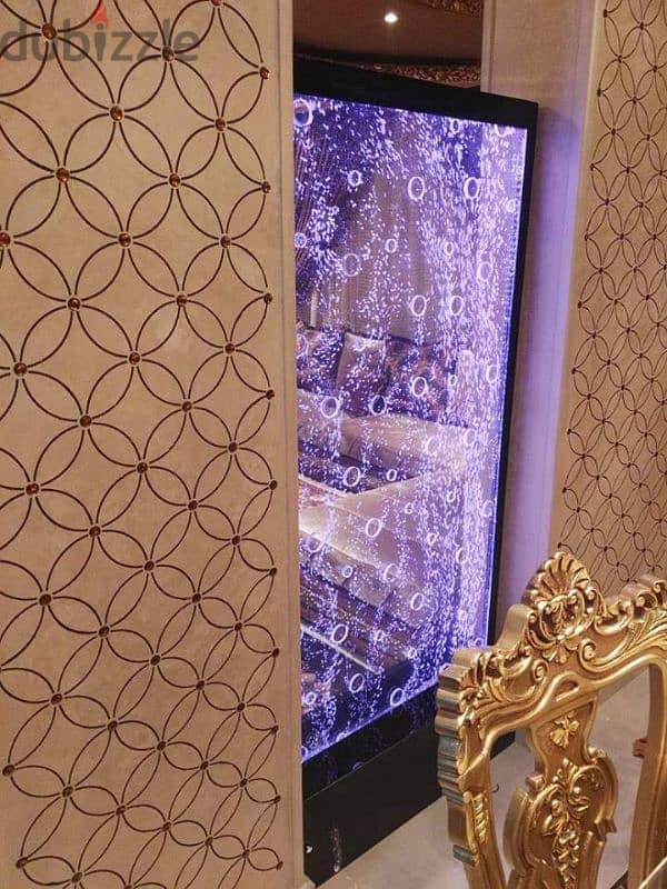 ستارة مائية اكريليك  بالرموت كنترول rgb،ثابتة,متحركة Water curtain 4