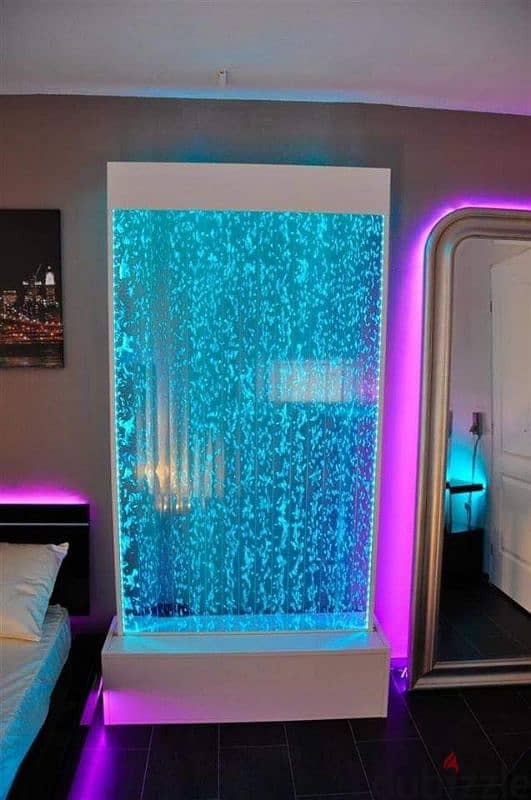 ستارة مائية اكريليك  بالرموت كنترول rgb،ثابتة,متحركة Water curtain 5