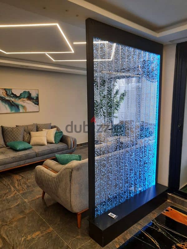 ستارة مائية اكريليك  بالرموت كنترول rgb،ثابتة,متحركة Water curtain 8