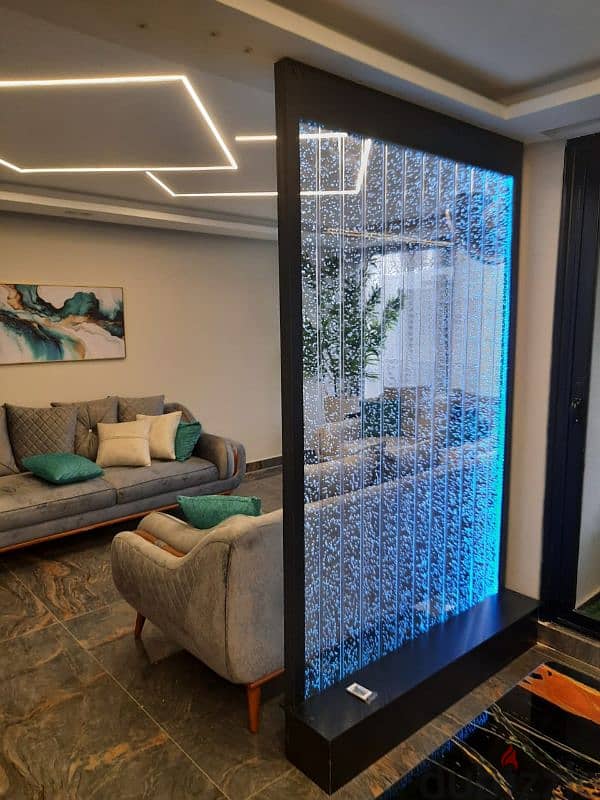 ستارة مائية اكريليك  بالرموت كنترول rgb،ثابتة,متحركة Water curtain 11